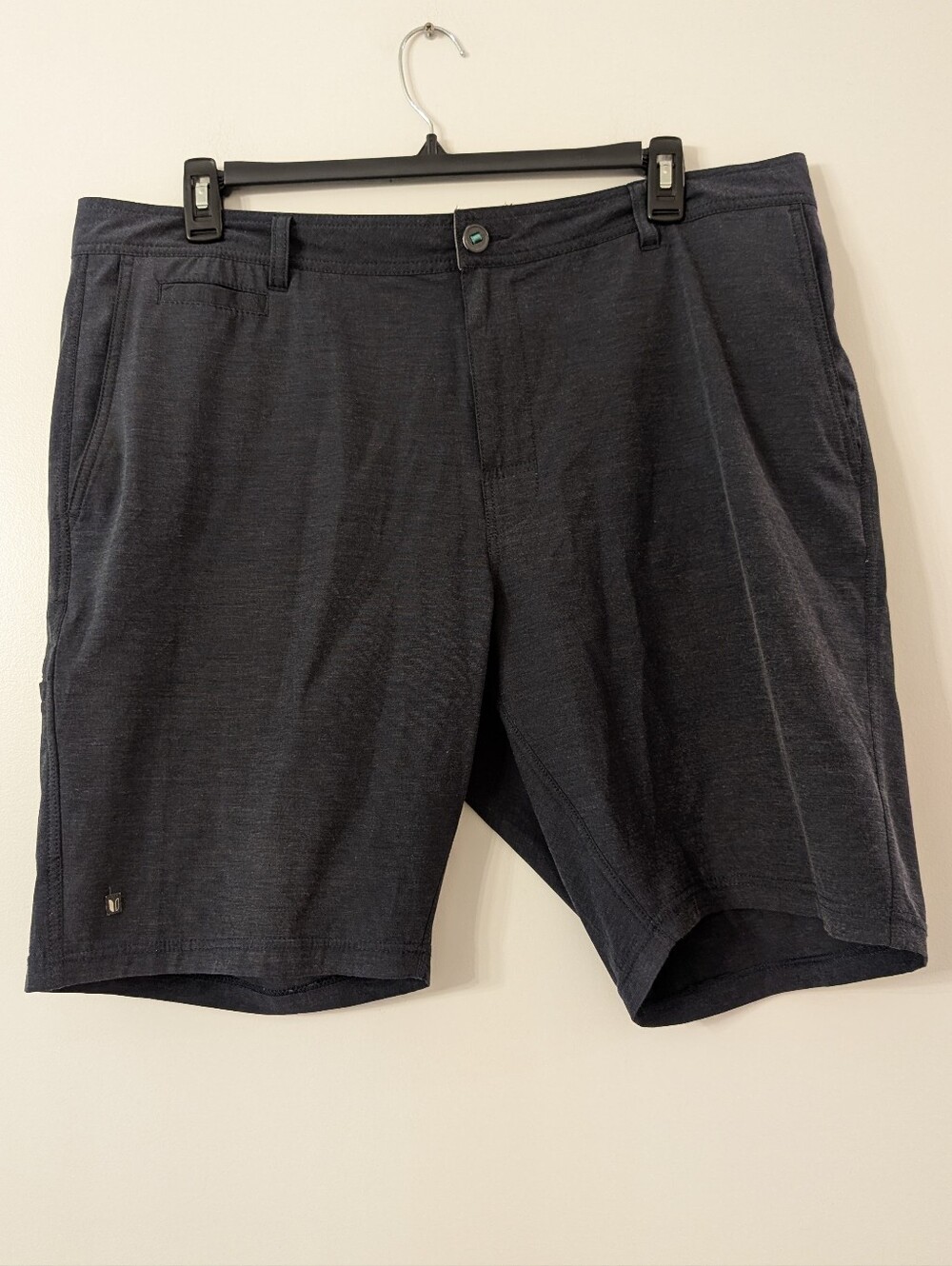 Linksoul Mens Dark Navy Charcoal Boardwalker Shorts Flat Front Size 40